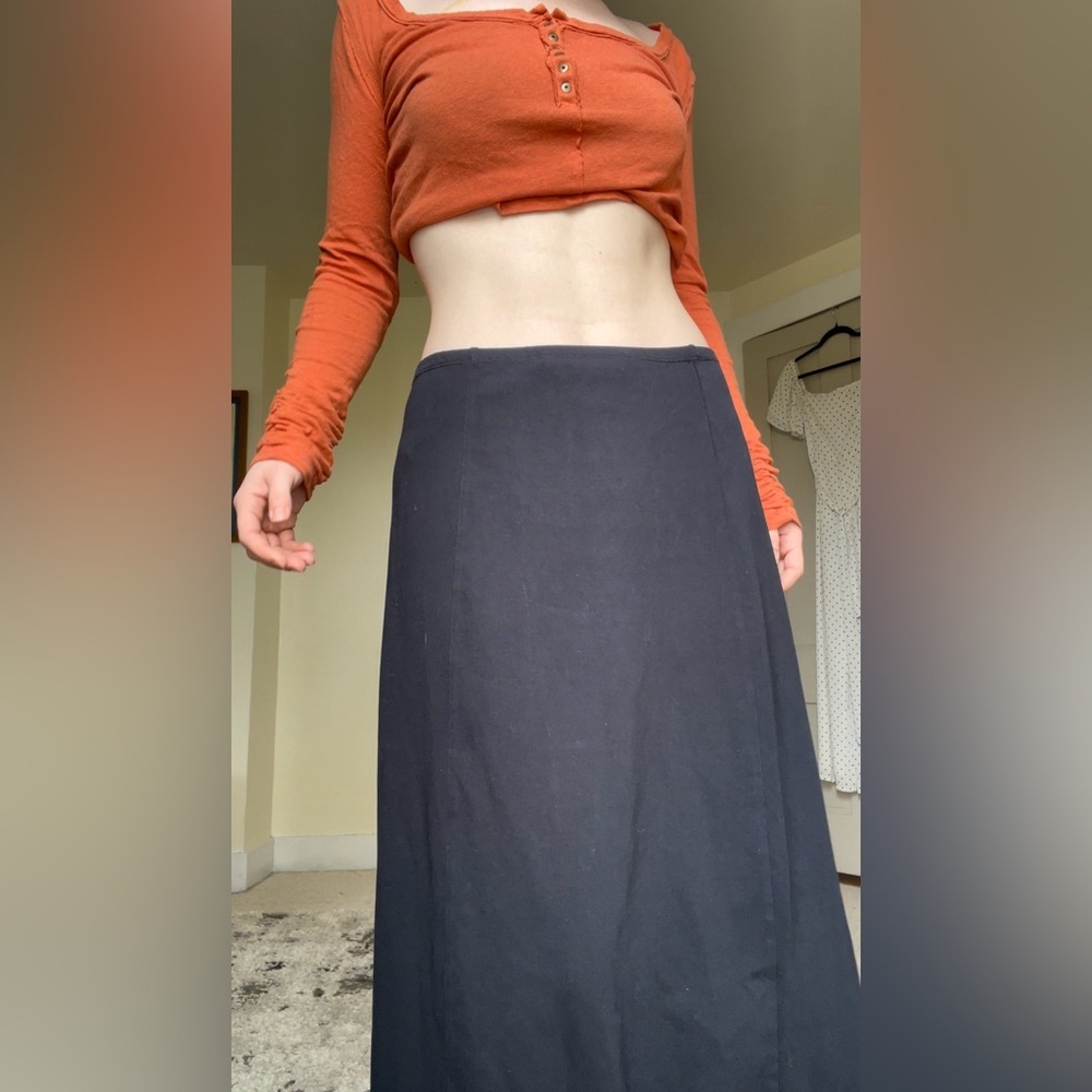 Patagonia Black Maxi A-Line Skirt Comfortable Casual Stretchy Cotton Cute Trend - Picture 6 of 16